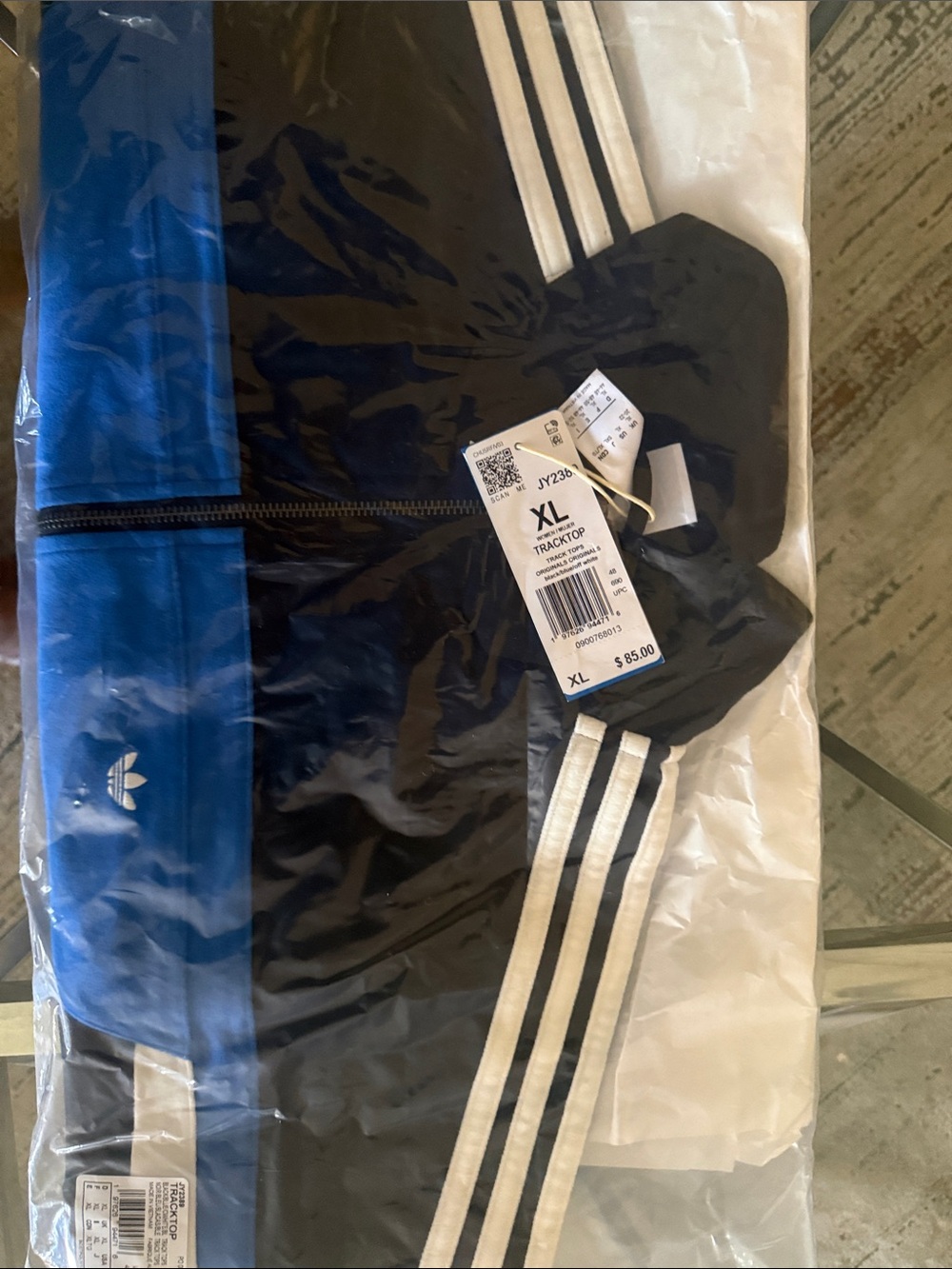 Adidas Women’s XL Adidas Blocking Track Jacket. Black. Blue. Off White. NWT - Picture 2 of 4